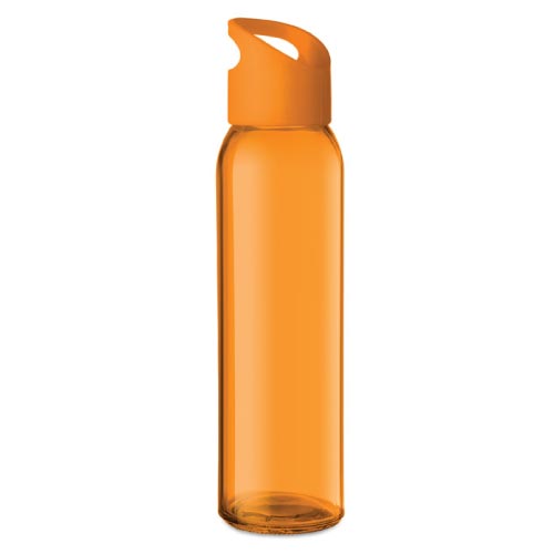 bouteille d'eau personnalisée en verre 470ml orange