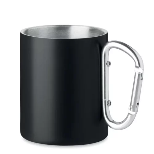 Mug métal avec poignée mousqueton 300 ml - Noir