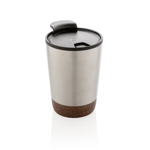 Mug en acier inoxydable et liège avec couvercle 300 - Gris