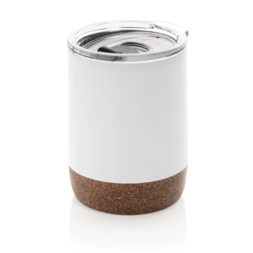 Tasse isotherme 180ml en liège et acier recyclé blanc