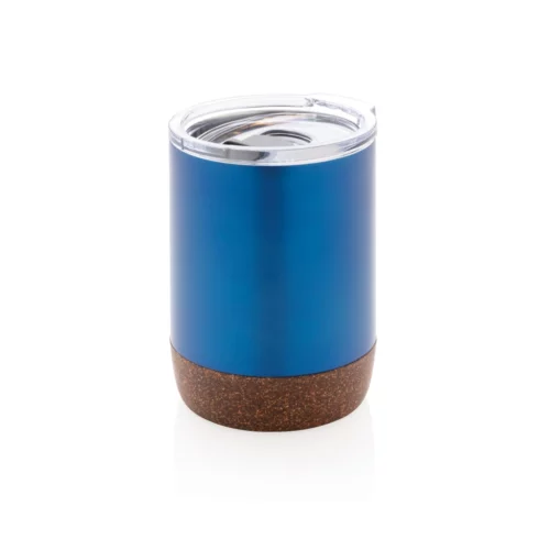 Tasse isotherme 180ml en liège et acier recyclé bleu